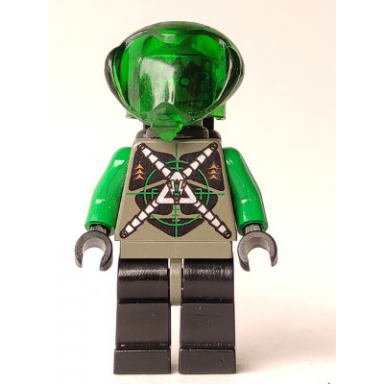 insectoids zotaxian alien - male gray and green with green circuits and silver hoses with air tanks danny longlegs corporal steel
