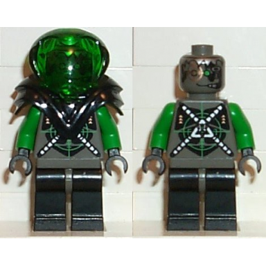 insectoids zotaxian alien - male gray and green with green circuits and silver hoses with black armor danny longlegs corporal steel