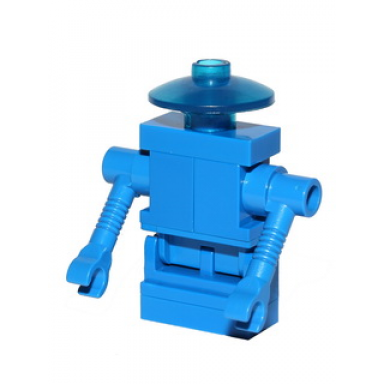 classic space droid - hinge base blue with trans-blue dish