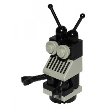 classic space droid - round plate base light gray and black