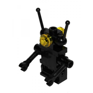 classic space droid - hinge base black with trans-yellow eyes
