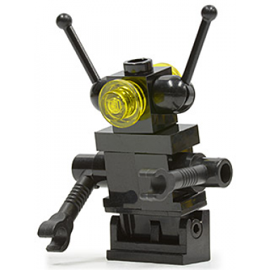 classic space droid - hinge base black with trans-yellow eyes bar through torso