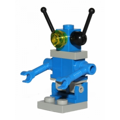 classic space droid - plate base blue and light gray with trans-yellow eye and black antennas