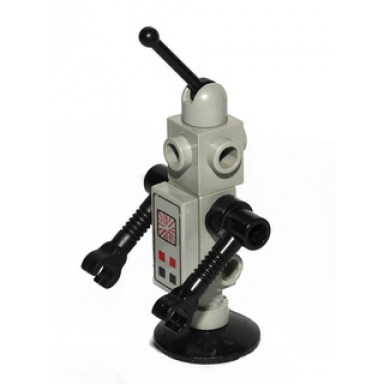 classic space droid - dish base light gray and black with control panel