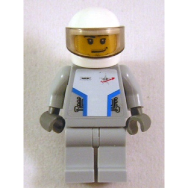 star justice astronaut 1 - with torso sticker silver badge smirk and stubble beard