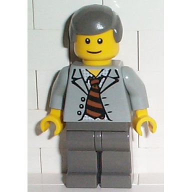 scientist with open jacket black and brown stripe tie and plaid shirt