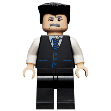 j jonah jameson - vest with striped tie flat top hair