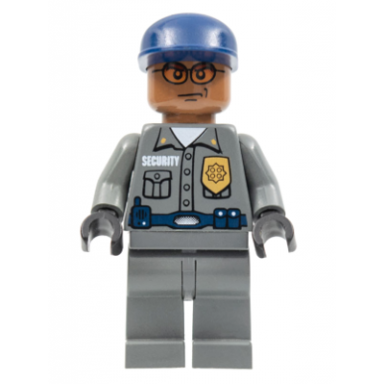 security guard dark bluish gray shirt w badge and radio dark bluish gray legs