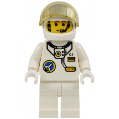 space port - astronaut c1 white legs white helmet gold large visor