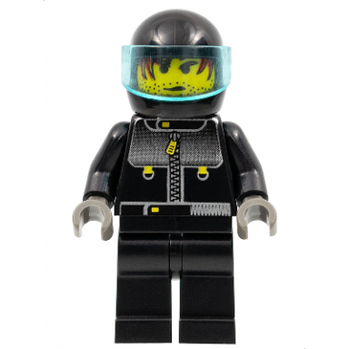 male actor 3 driver black helmet trans-light blue visor
