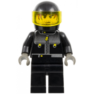 male actor 3 driver black helmet trans-yellow visor