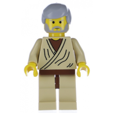 obi-wan kenobi old with light bluish gray hair