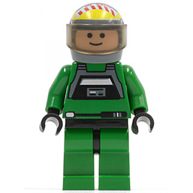 rebel pilot a-wing - light nougat head trans-brown visor green jumpsuit