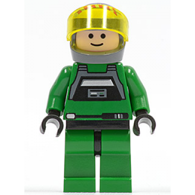 rebel pilot a-wing - light nougat head trans-yellow visor green jumpsuit