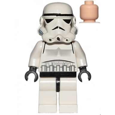 imperial stormtrooper - light nougat head solid mouth helmet