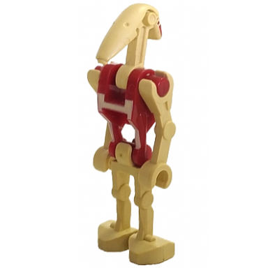 security battle droid - dark red torso with tan insignia angled arms