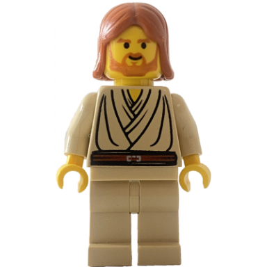 obi-wan kenobi young with dark orange hair without headset