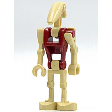 security battle droid - dark red torso angled arm and straight arm