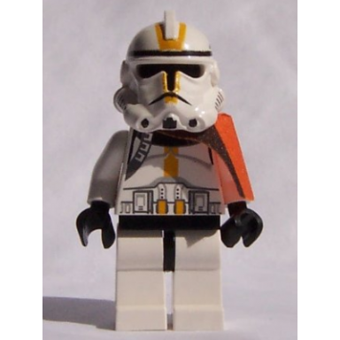 clone trooper 327th star corps phase 2 - orange cloth pauldron black head