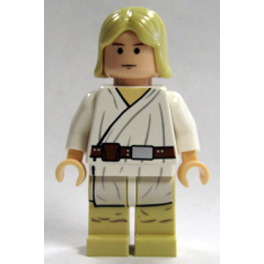 luke skywalker - light nougat long hair white tunic tan legs