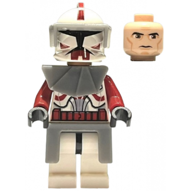 clone trooper commander fox coruscant guard phase 1 - dark bluish gray visor pauldron and kama large eyes with solid light bluish gray semicircle above belt