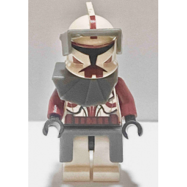 clone trooper commander fox coruscant guard phase 1 - dark bluish gray visor pauldron and kama large eyes without solid light bluish gray semicircle above belt