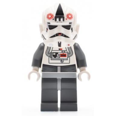 at-at driver - red imperial logo bluish grays black head stormtrooper type 2 helmet