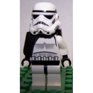 sandtrooper - black pauldron solid survival backpack no dirt stains helmet with dotted mouth pattern and solid black head
