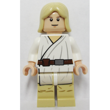 luke skywalker - light nougat long hair white tunic tan legs white glints