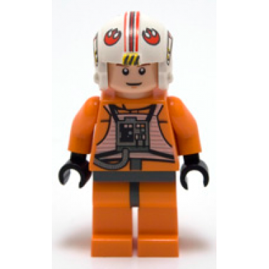 luke skywalker - light nougat x-wing pilot suit detailed torso and helmet