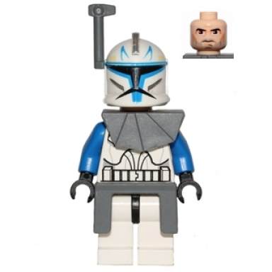 clone trooper captain rex 501st legion phase 1 - dark bluish gray rangefinder pauldron and kama large eyes