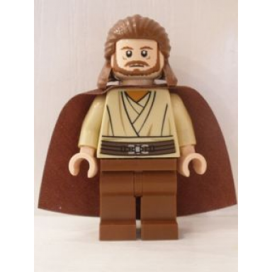 qui-gon jinn - light nougat head reddish brown legs and cape