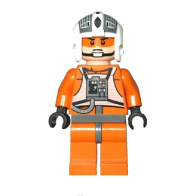 rebel pilot y-wing jon dutch vander gold leader - light nougat head with visor and chin strap