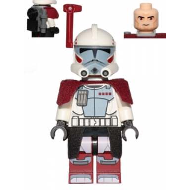 clone arc trooper hammer rancor battalion phase 2 - dark red cloth pauldron black cloth kama large eyes