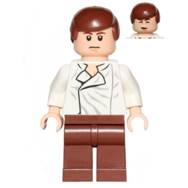 han solo - white shirt with wrinkles on front reddish brown legs dual sided head