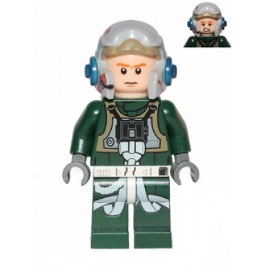 rebel pilot a-wing open helmet dark green jumpsuit frown scared arvel crynyd