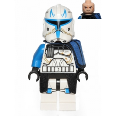 clone trooper captain rex 501st legion phase 2 - blue cloth pauldron black cloth kama large eyes