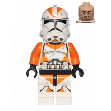 clone trooper 212th attack battalion phase 2 - orange arms dirt stains scowl