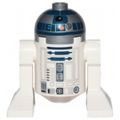 astromech droid r2-d2 flat silver head red dots and small receptor