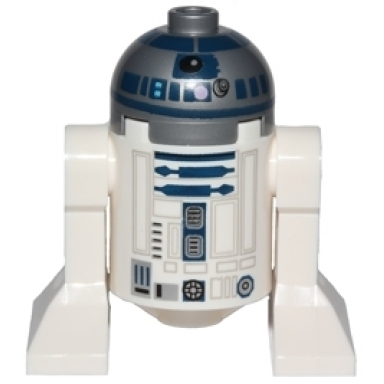astromech droid r2-d2 flat silver head lavender dots and small receptor