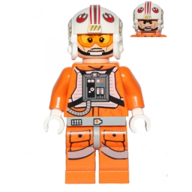 luke skywalker pilot printed legs cheek lines