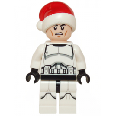 clone trooper - printed legs santa hat scowl