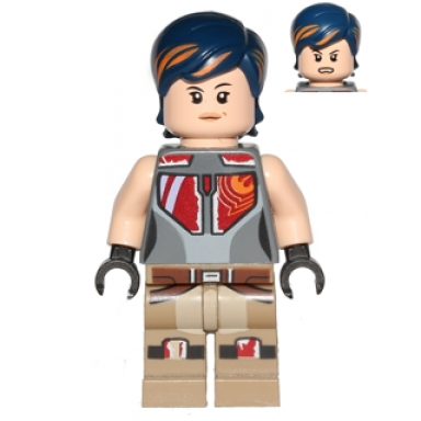 sabine wren - dark blue with orange highlights hair