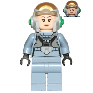 rebel pilot a-wing open helmet sand blue jumpsuit female