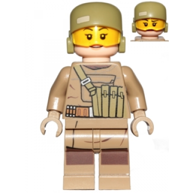 resistance trooper female - dark tan hoodie jacket ammo pouch helmet without chin guard