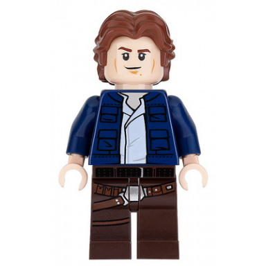 han solo dark brown legs with holster pattern dark blue jacket wavy hair