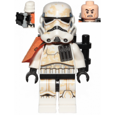 sandtrooper squad leader captain - orange pauldron ammo pouch dirt stains survival backpack