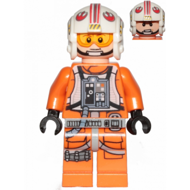 luke skywalker pilot printed legs visor up down