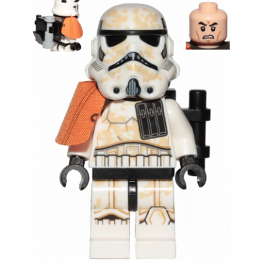 sandtrooper squad leader captain - dual molded helmet orange pauldron ammo pouch dirt stains survival backpack