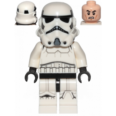 imperial stormtrooper - male dual molded helmet with black panels on back light nougat head scowl